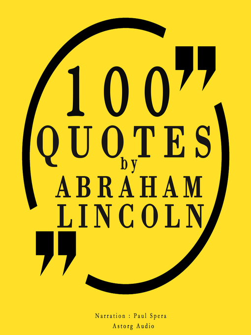Cover of 100 quotes by Abraham Lincoln